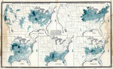 Agricultural Production - Wheat, Hay, Corn, Cotton, Tobacco, Indiana State Atlas 1876